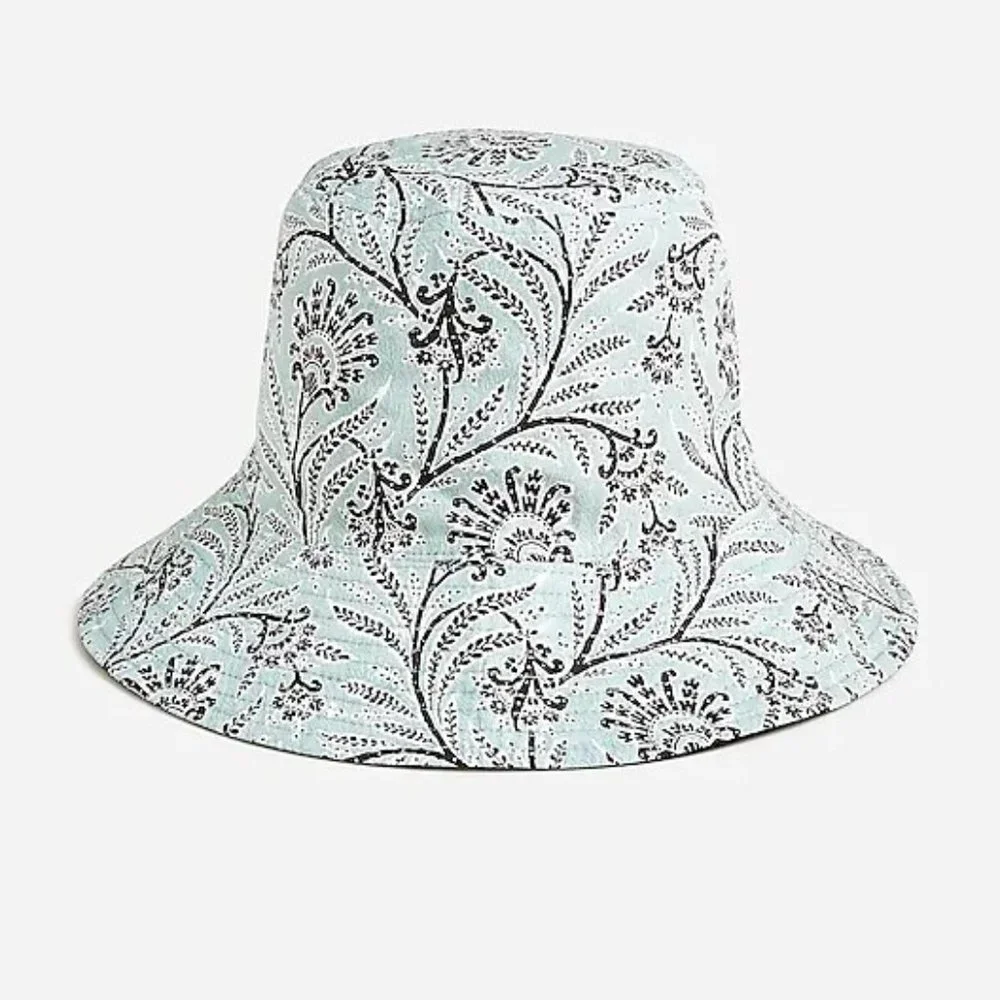 J. Crew Reversible bucket hat in Ratti golden paisley M/L